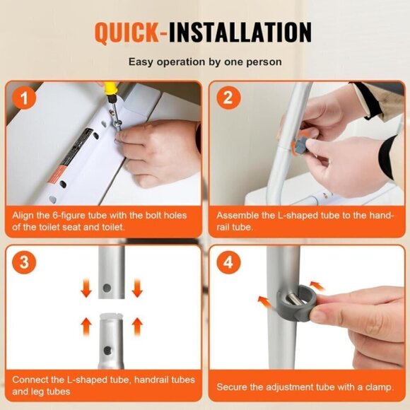 Toilet Safety Frame Adjustable Legs By Vevor - Picture 10 of 11